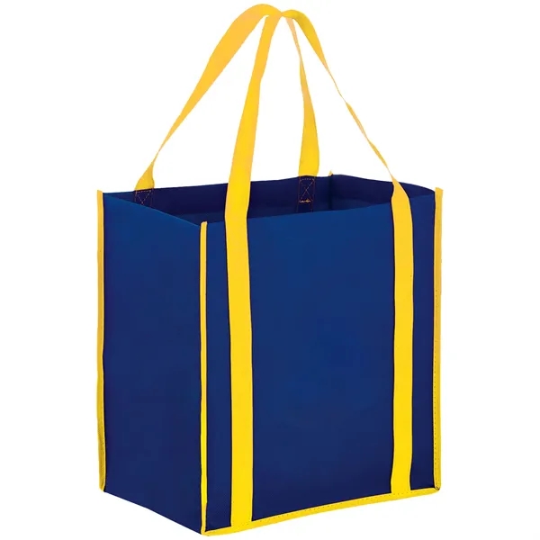 Heavy Duty Two-Tone Non-Woven Tote Bag w/ Gusset 12"x13"x8"