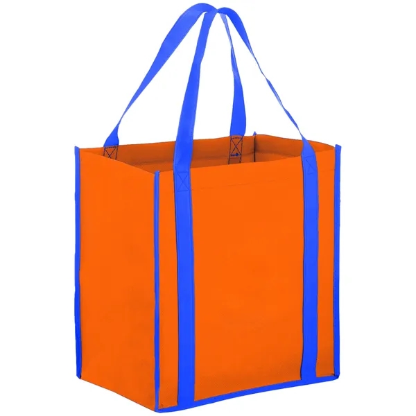 Heavy Duty Two-Tone Non-Woven Tote Bag w/ Gusset 12"x13"x8"