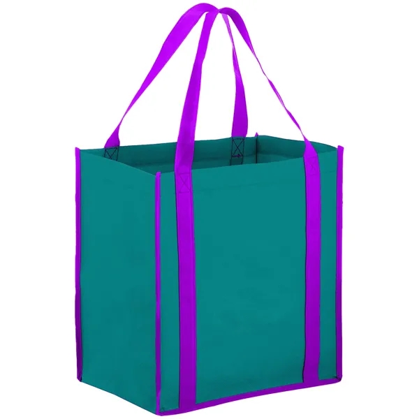 Heavy Duty Two-Tone Non-Woven Tote Bag w/ Gusset 12"x13"x8"