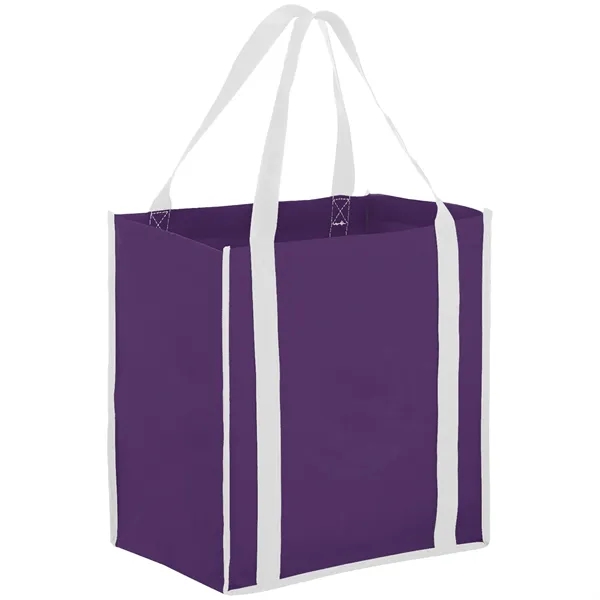 Heavy Duty Two-Tone Non-Woven Tote Bag w/ Gusset 12"x13"x8"
