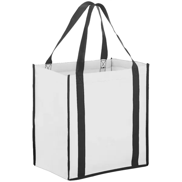 Heavy Duty Two-Tone Non-Woven Tote Bag w/ Gusset 12"x13"x8"