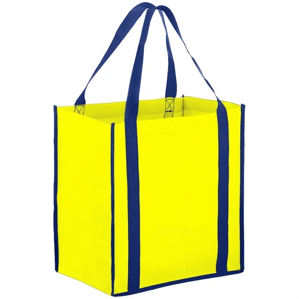 Heavy Duty Two-Tone Non-Woven Tote Bag w/ Gusset 12"x13"x8"