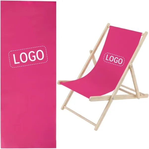 55" Custom Wooden Beach Lounger Chair w/Large Imprint Area - 55" Custom Wooden Beach Lounger Chair w/Large Imprint Area - Image 0 of 5
