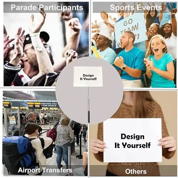 Parade hand holding sign - Parade hand holding sign - Image 1 of 1
