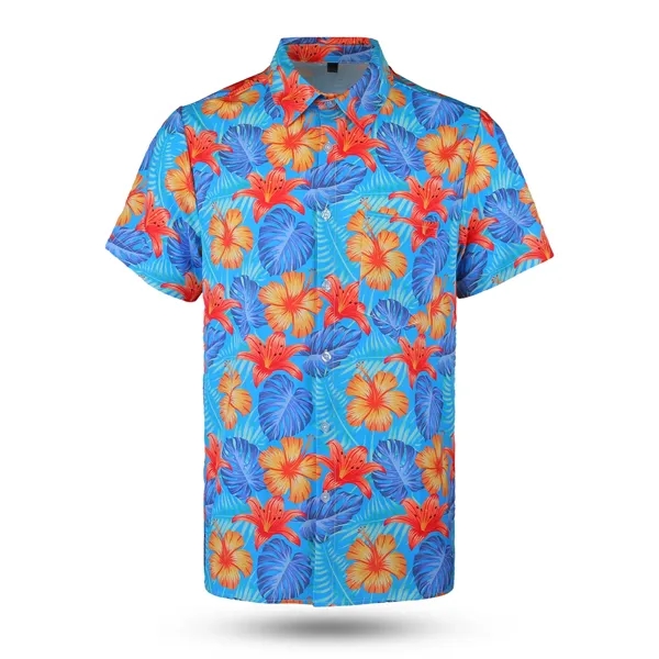 Men's Custom Sublimated Hawaiian Shirt w/ Pocket - Men's Custom Sublimated Hawaiian Shirt w/ Pocket - Image 3 of 3