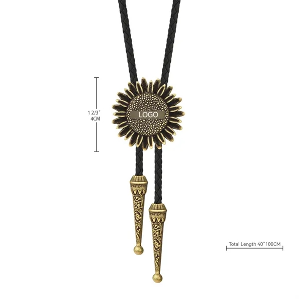 Western Braided Leather Rope Necklace Cowboy Bolo Tie - Western Braided Leather Rope Necklace Cowboy Bolo Tie - Image 0 of 3