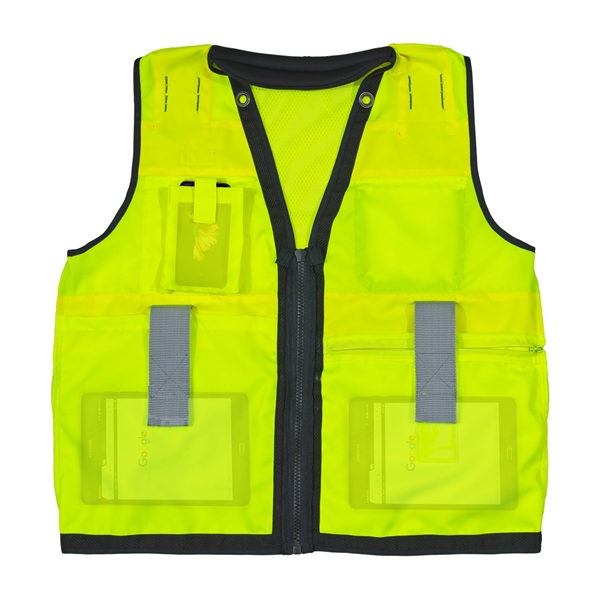 ANSI Class 2 Deluxe Solid Green Surveyors Vest - ANSI Class 2 Deluxe Solid Green Surveyors Vest - Image 2 of 3
