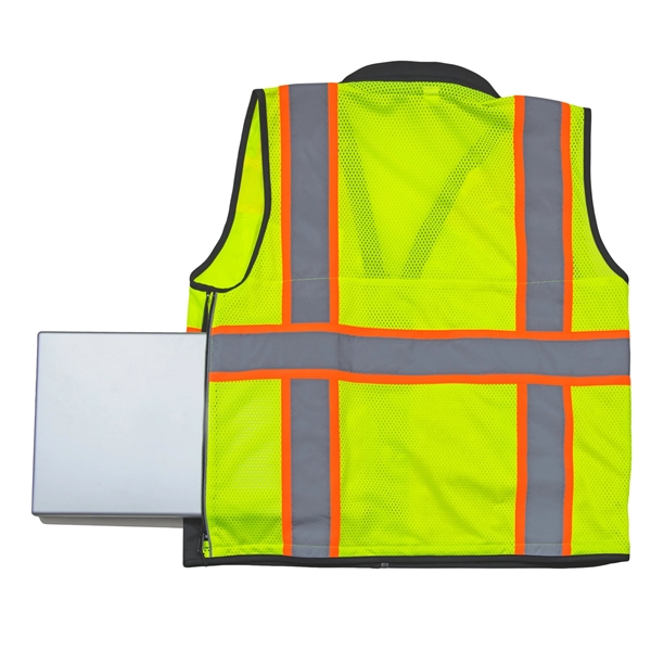 ANSI Class 2 Deluxe Solid Green Surveyors Vest - ANSI Class 2 Deluxe Solid Green Surveyors Vest - Image 3 of 3
