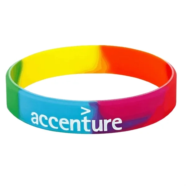 Customized Debossed Rainbow Silicone Wristbands - Customized Debossed Rainbow Silicone Wristbands - Image 2 of 5