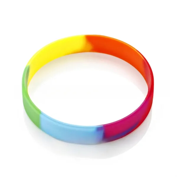 Customized Debossed Rainbow Silicone Wristbands - Customized Debossed Rainbow Silicone Wristbands - Image 4 of 5