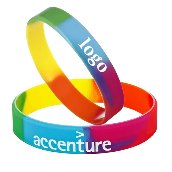 Customized Debossed Rainbow Silicone Wristbands - Customized Debossed Rainbow Silicone Wristbands - Image 5 of 5