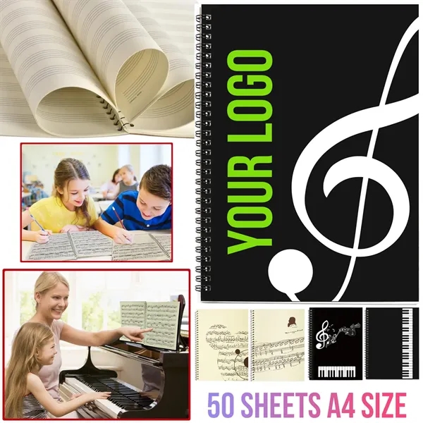 Custom Music Notebook 50 A4 Sheets - Custom Music Notebook 50 A4 Sheets - Image 0 of 4