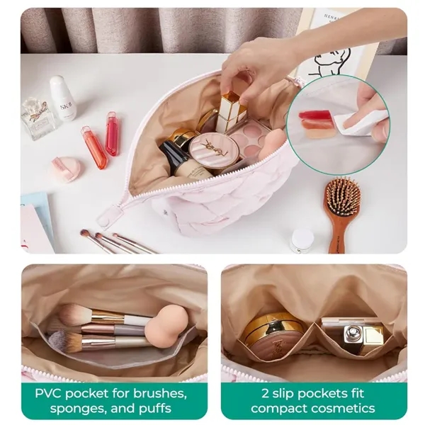 Quilted Travel Makeup Bag - Quilted Travel Makeup Bag - Image 3 of 5