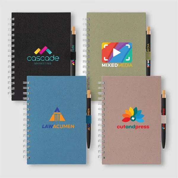 Terra Recycled Cover Spiral A5 Notebook & Reborn Pen Set - Terra Recycled Cover Spiral A5 Notebook & Reborn Pen Set - Image 0 of 6