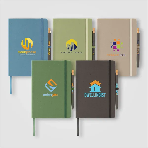 Terra Recycled Carton Hard Cover A5 Notebook & Reborn Pen - Terra Recycled Carton Hard Cover A5 Notebook & Reborn Pen - Image 0 of 7