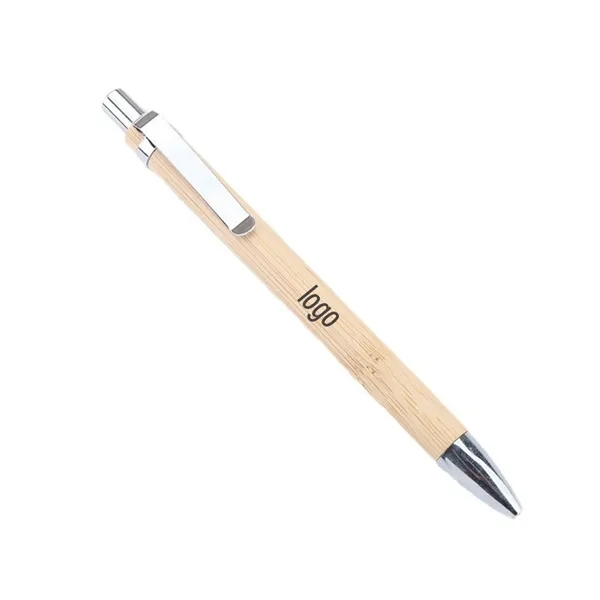 Bamboo Wooden Retractable Ballpoint Pen - Bamboo Wooden Retractable Ballpoint Pen - Image 0 of 4