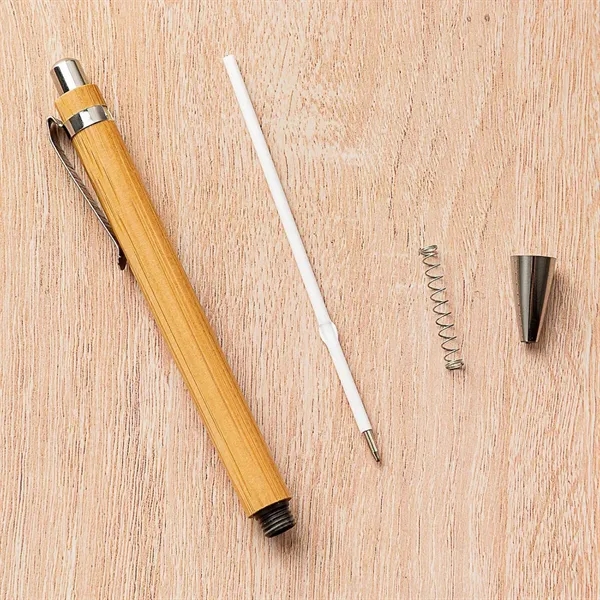 Bamboo Wooden Retractable Ballpoint Pen - Bamboo Wooden Retractable Ballpoint Pen - Image 1 of 4