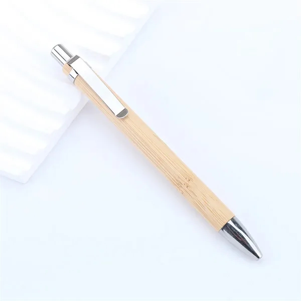 Bamboo Wooden Retractable Ballpoint Pen - Bamboo Wooden Retractable Ballpoint Pen - Image 2 of 4