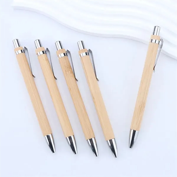 Bamboo Wooden Retractable Ballpoint Pen - Bamboo Wooden Retractable Ballpoint Pen - Image 4 of 4