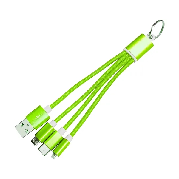 3 IN 1 LIGHT UP CHARGING CABLE WITH KEYCHAIN BULLET - 3 IN 1 LIGHT UP CHARGING CABLE WITH KEYCHAIN BULLET - Image 1 of 3