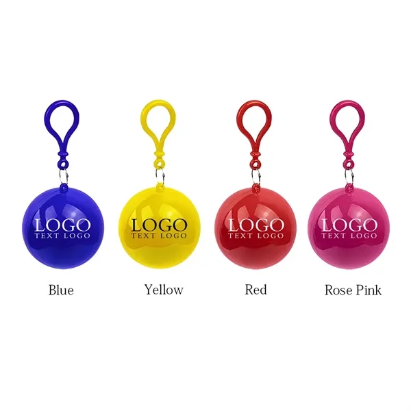 Keychain Ball Poncho Disposable Raincoat - Keychain Ball Poncho Disposable Raincoat - Image 1 of 9
