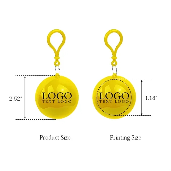 Keychain Ball Poncho Disposable Raincoat - Keychain Ball Poncho Disposable Raincoat - Image 2 of 9
