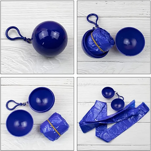 Keychain Ball Poncho Disposable Raincoat - Keychain Ball Poncho Disposable Raincoat - Image 3 of 9