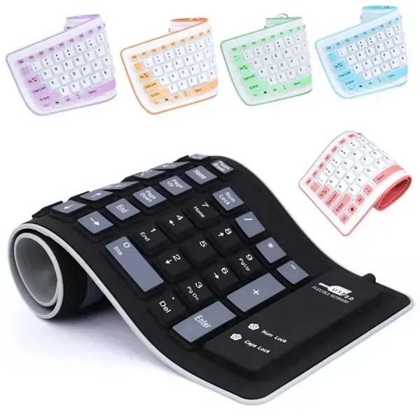 Waterproof Rollable Silent Keyboard with Stable Performance - Waterproof Rollable Silent Keyboard with Stable Performance - Image 0 of 3