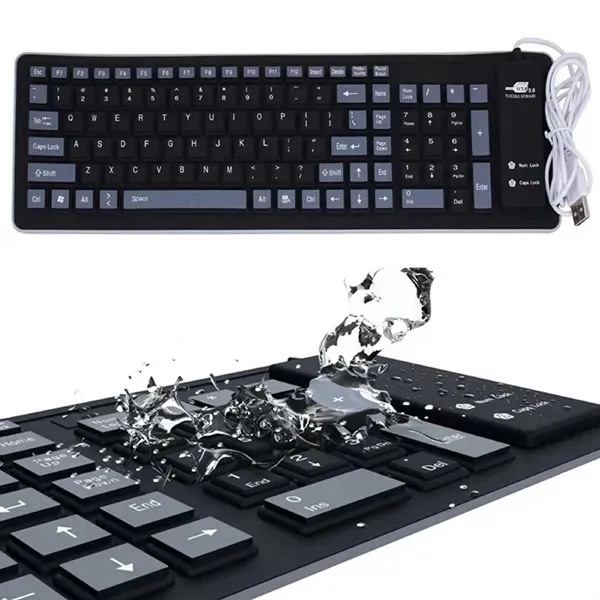 Waterproof Rollable Silent Keyboard with Stable Performance - Waterproof Rollable Silent Keyboard with Stable Performance - Image 1 of 3