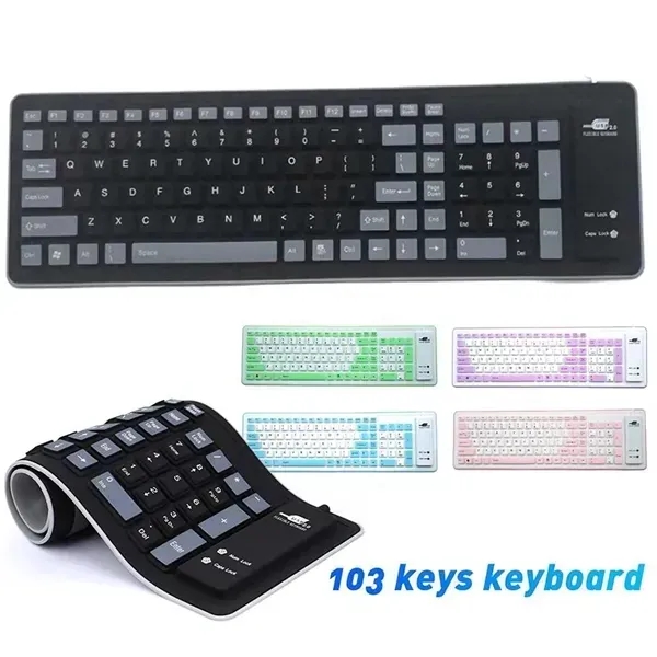 Waterproof Rollable Silent Keyboard with Stable Performance - Waterproof Rollable Silent Keyboard with Stable Performance - Image 2 of 3