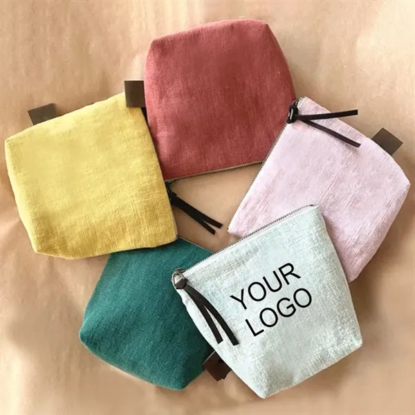 Large Size Zipper Canvas Cosmetic Pouch - Large Size Zipper Canvas Cosmetic Pouch - Image 0 of 6