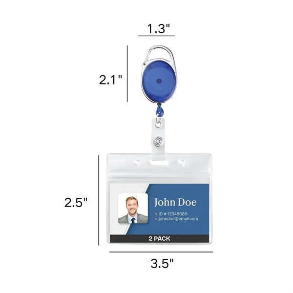Badge Holder with Clip and Key Ring - Badge Holder with Clip and Key Ring - Image 1 of 8