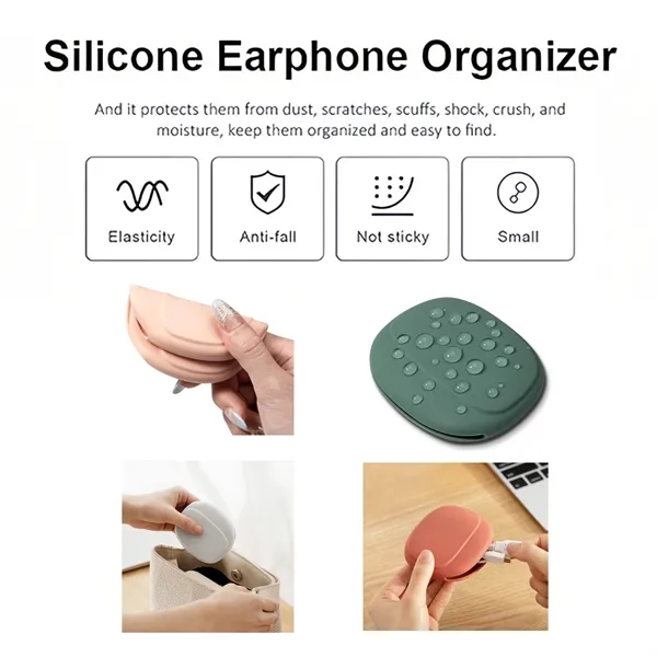 Silicone Earphone Storage Case/Usb Cable Organizer - Silicone Earphone Storage Case/Usb Cable Organizer - Image 3 of 4