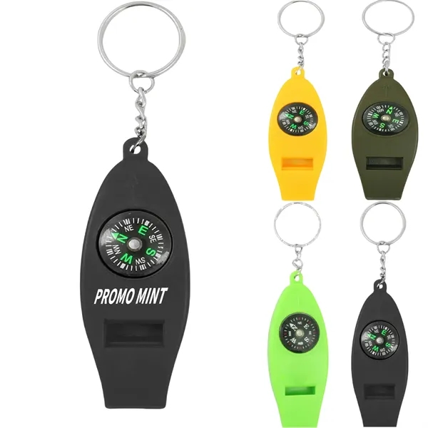 Multifunctional Whistle Compass With Key Chain - Multifunctional Whistle Compass With Key Chain - Image 0 of 4