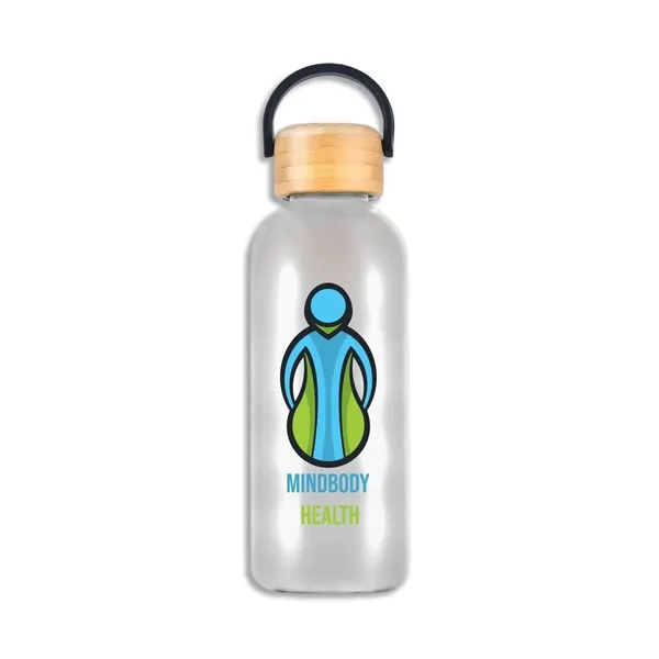 Vail 21 oz RPET Water Bottle with Bamboo Lid - Vail 21 oz RPET Water Bottle with Bamboo Lid - Image 1 of 7