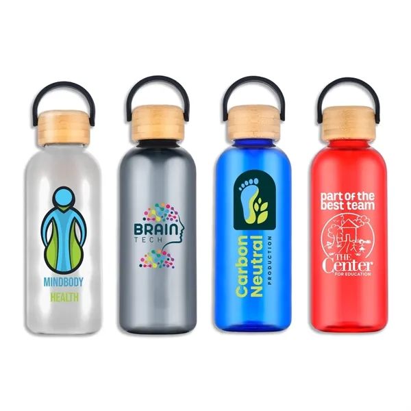 Vail 21 oz RPET Water Bottle with Bamboo Lid - Vail 21 oz RPET Water Bottle with Bamboo Lid - Image 4 of 7