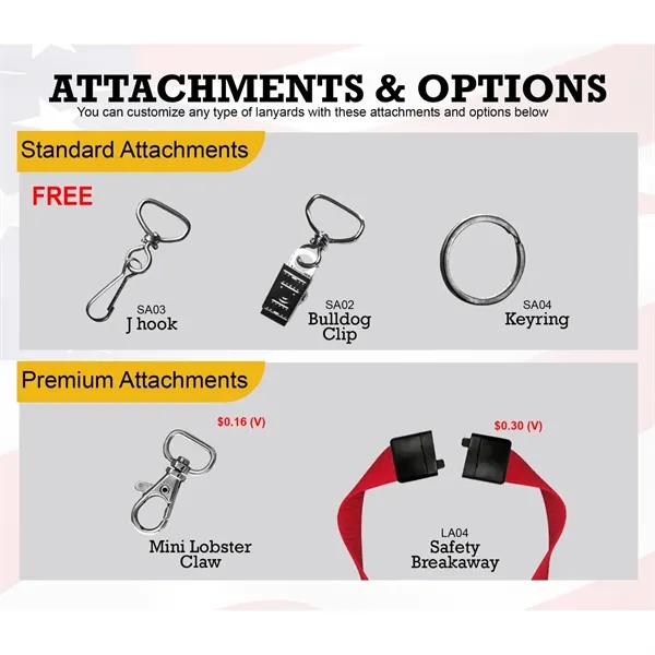 USA Made Double Ended Lanyard - Polyester - USA Made Double Ended Lanyard - Polyester - Image 6 of 6