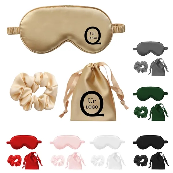 Eye Mask Hair Bands Drawstring Bag Set - Eye Mask Hair Bands Drawstring Bag Set - Image 0 of 7