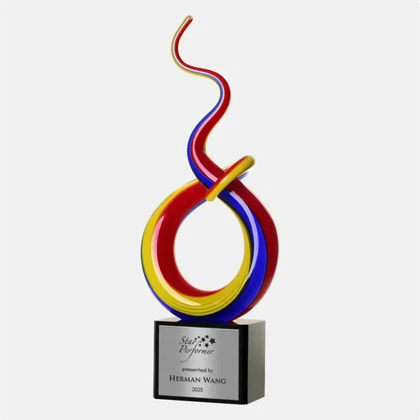 Art Glass Sugar Pull Award with Silver Plate