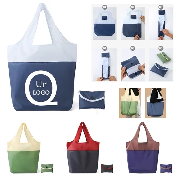 Two-Tone Folding Shopping Bag - Two-Tone Folding Shopping Bag - Image 0 of 4