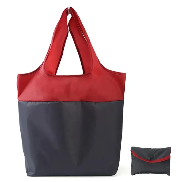 Two-Tone Folding Shopping Bag - Two-Tone Folding Shopping Bag - Image 3 of 4