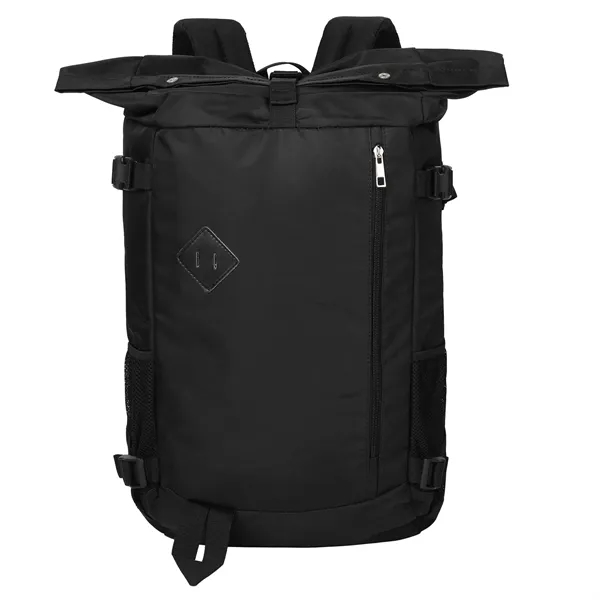 Expanded Nylon Unisex Roll-Top Sports Backpack - Expanded Nylon Unisex Roll-Top Sports Backpack - Image 1 of 7