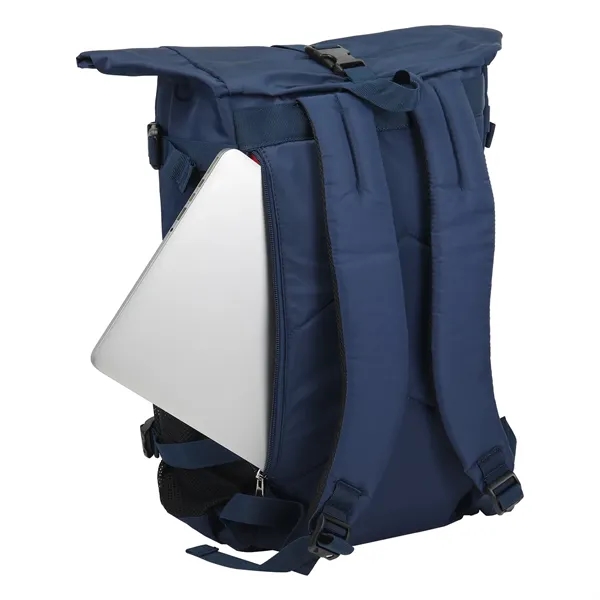 Expanded Nylon Unisex Roll-Top Sports Backpack - Expanded Nylon Unisex Roll-Top Sports Backpack - Image 2 of 7