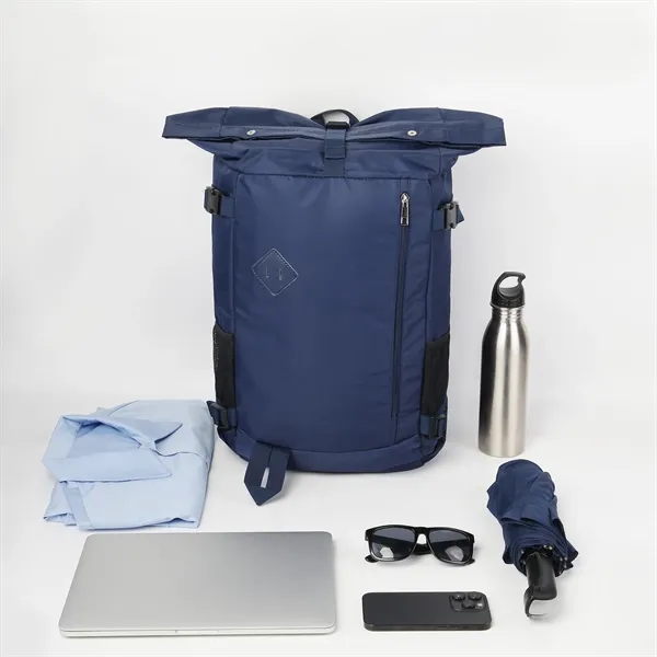 Expanded Nylon Unisex Roll-Top Sports Backpack - Expanded Nylon Unisex Roll-Top Sports Backpack - Image 5 of 7
