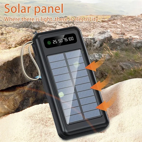 Solar Power Bank With Integrated USB And LED Light - Solar Power Bank With Integrated USB And LED Light - Image 2 of 6
