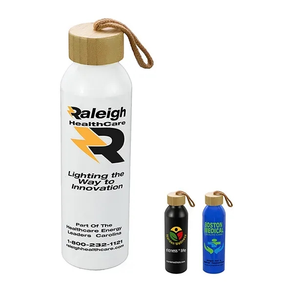 WHITNEY 22oz Recycled Aluminum Bottle With a Bamboo Lid - WHITNEY 22oz Recycled Aluminum Bottle With a Bamboo Lid - Image 0 of 16