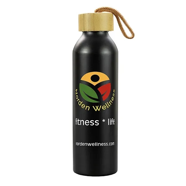WHITNEY 22oz Recycled Aluminum Bottle With a Bamboo Lid - WHITNEY 22oz Recycled Aluminum Bottle With a Bamboo Lid - Image 4 of 16