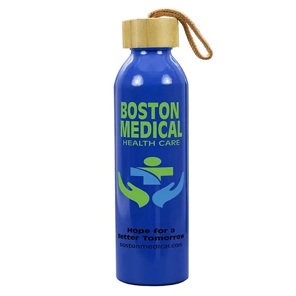 WHITNEY 22oz Recycled Aluminum Bottle With a Bamboo Lid - WHITNEY 22oz Recycled Aluminum Bottle With a Bamboo Lid - Image 5 of 16