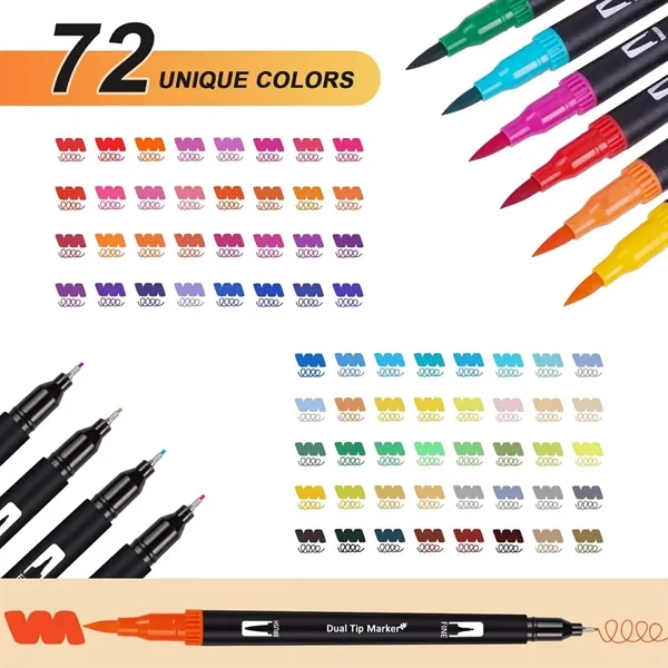 72 Colors Double Brush Art Markers Set - 72 Colors Double Brush Art Markers Set - Image 1 of 5