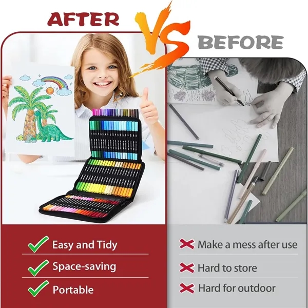 72 Colors Double Brush Art Markers Set - 72 Colors Double Brush Art Markers Set - Image 4 of 5